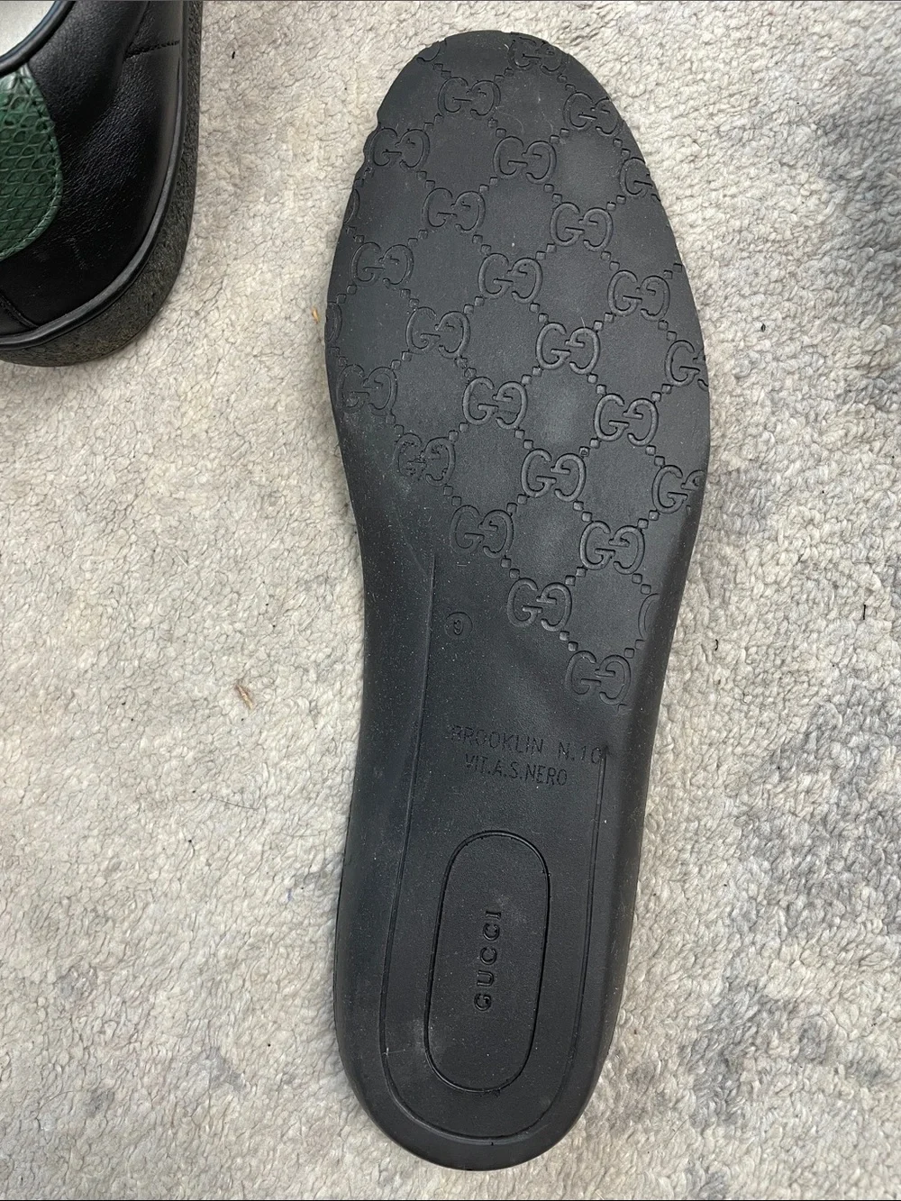 Gucci Miro Soft Web Ace Leather Slip On Sneakers Black Mens Sz 10